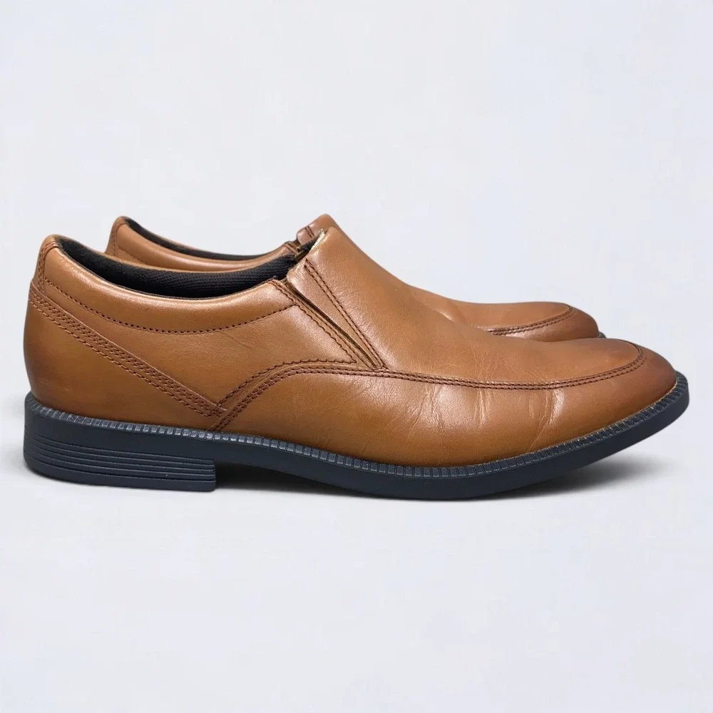 Rockport Dressports Office II Apron Slip-On Loafers Mens Size 10 Brown Leather